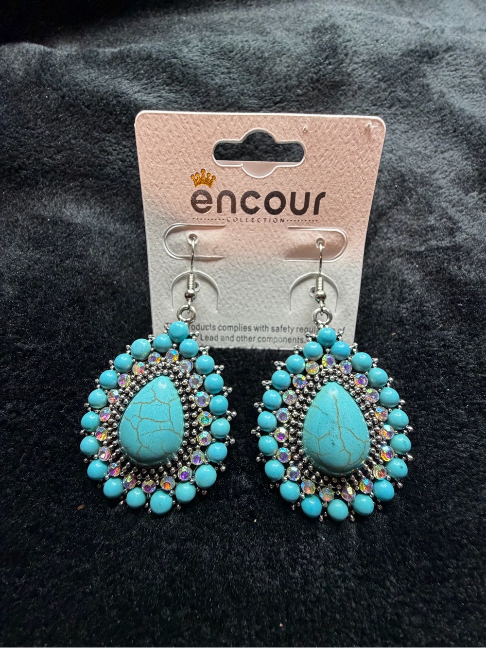 WesternTurquoise Teardrop Dangle Earrings